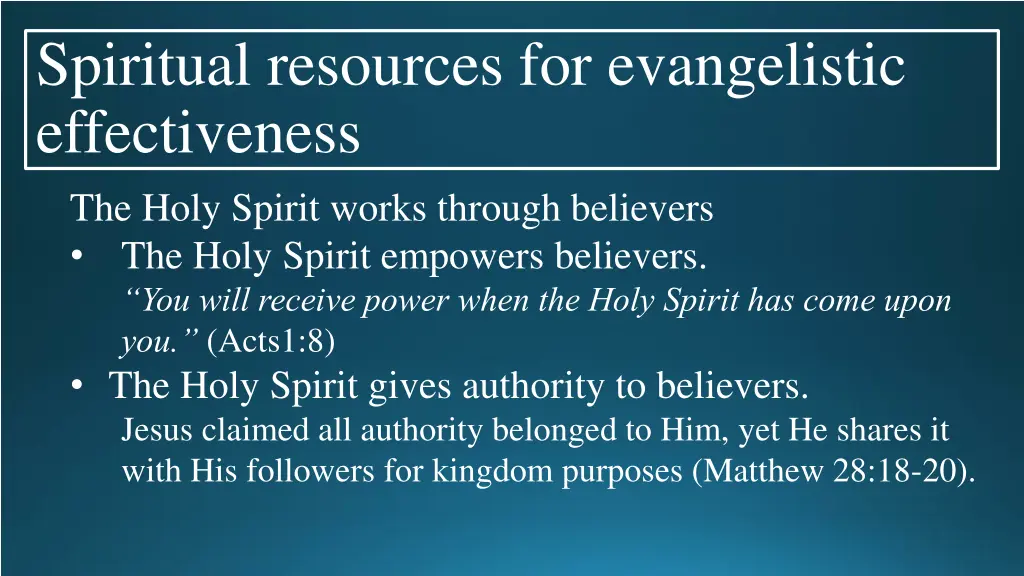 spiritual resources for evangelistic 8