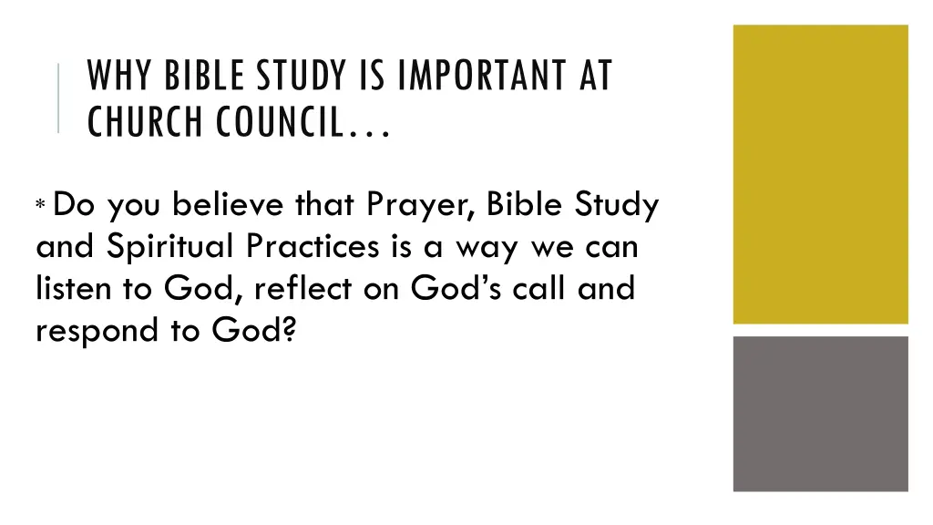 why bible study is important at church council 2