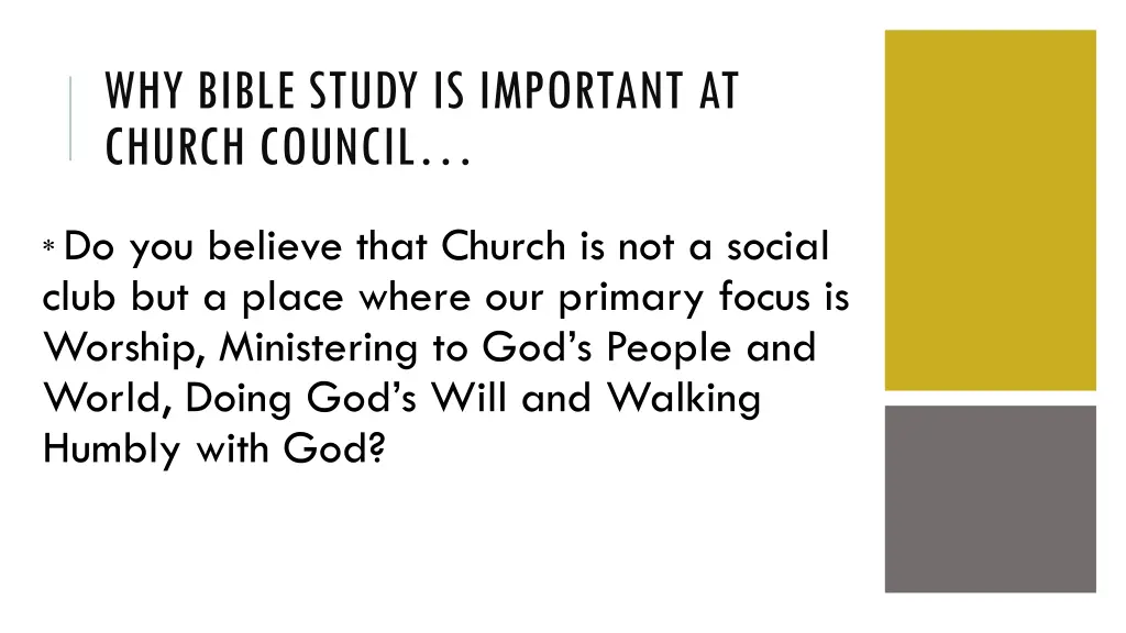 why bible study is important at church council 3