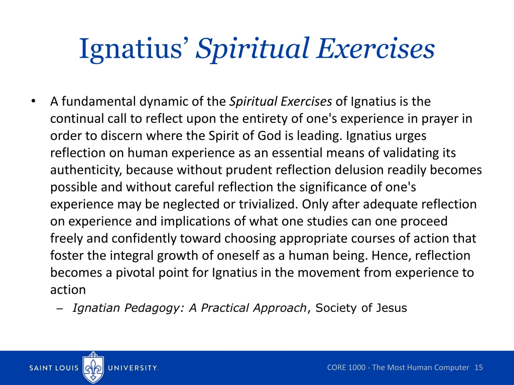 ignatius spiritual exercises 1