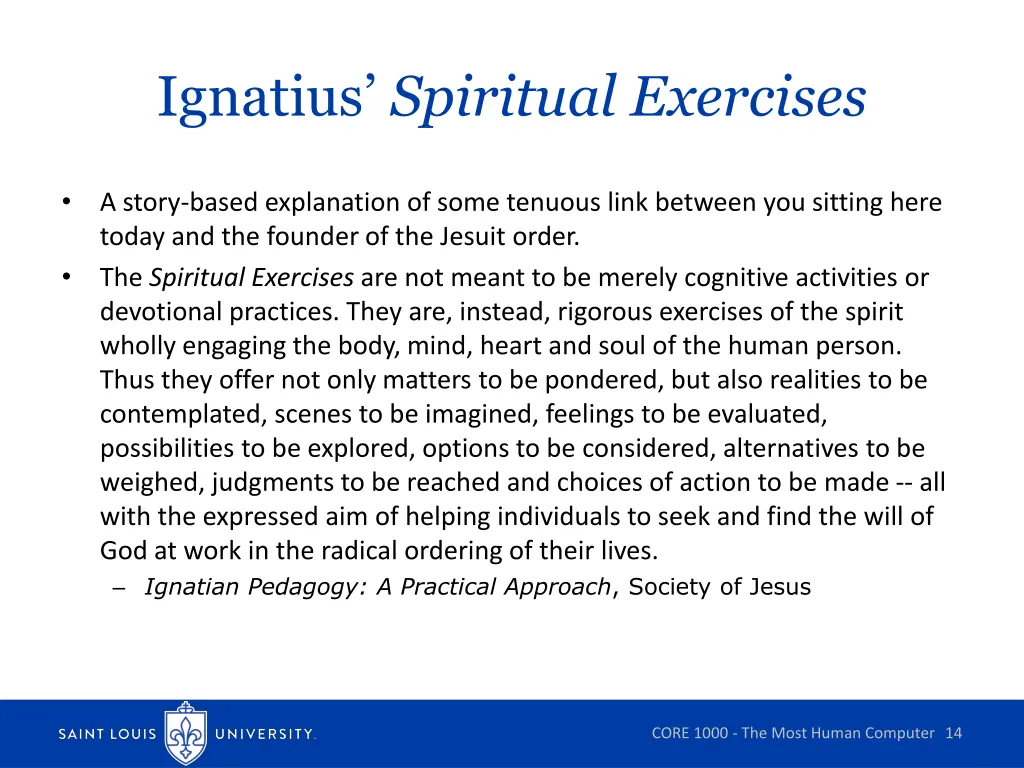 ignatius spiritual exercises