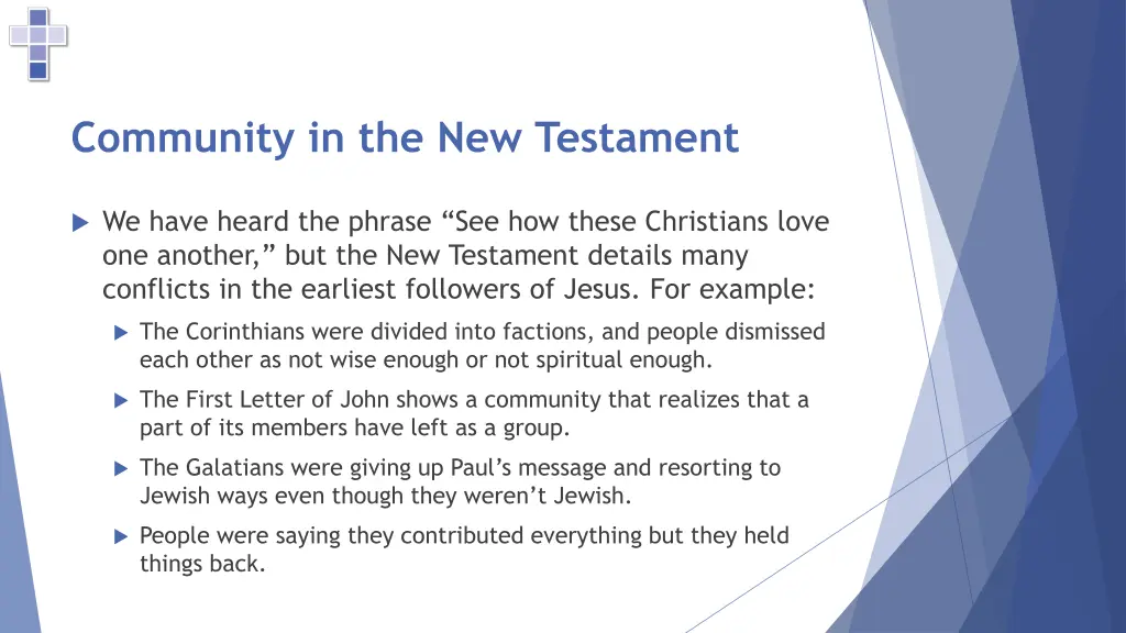 community in the new testament