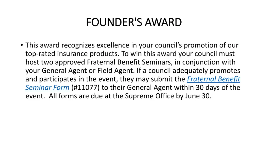 founder s award founder s award