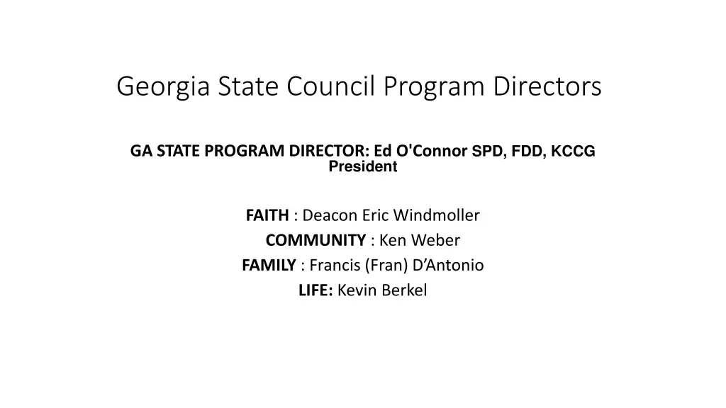 georgia state council program directors