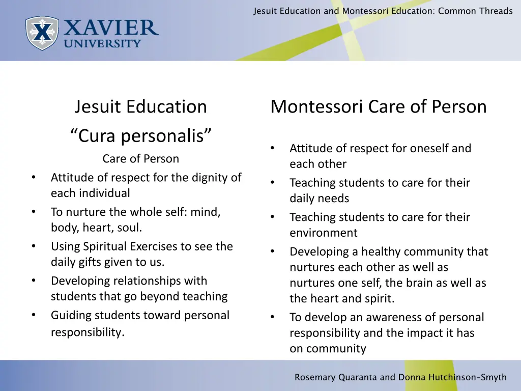 jesuit education and montessori education common 1