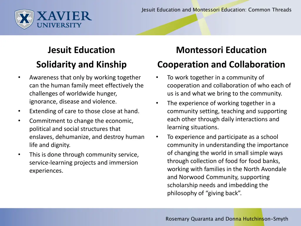 jesuit education and montessori education common 5