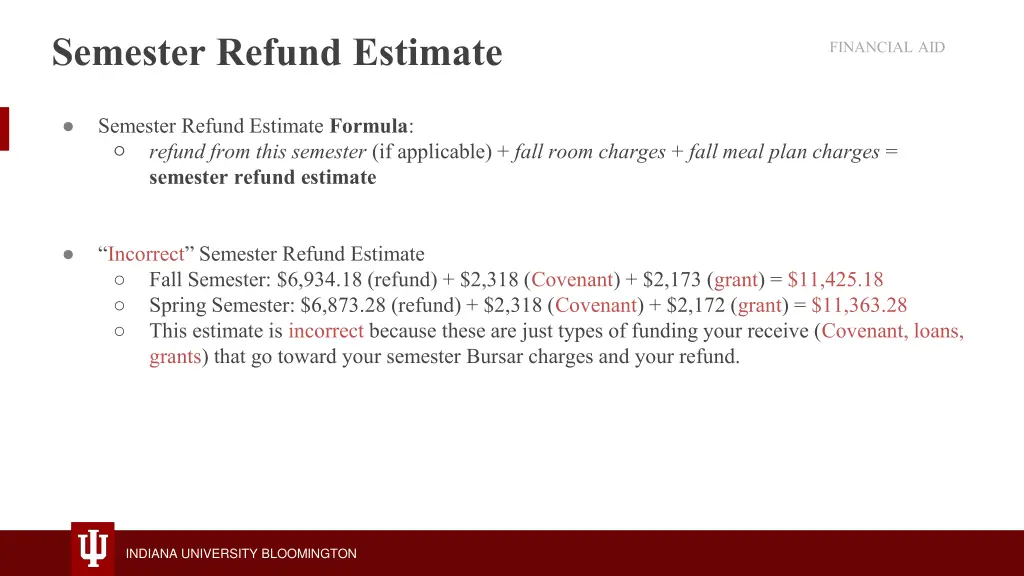 semester refund estimate 2