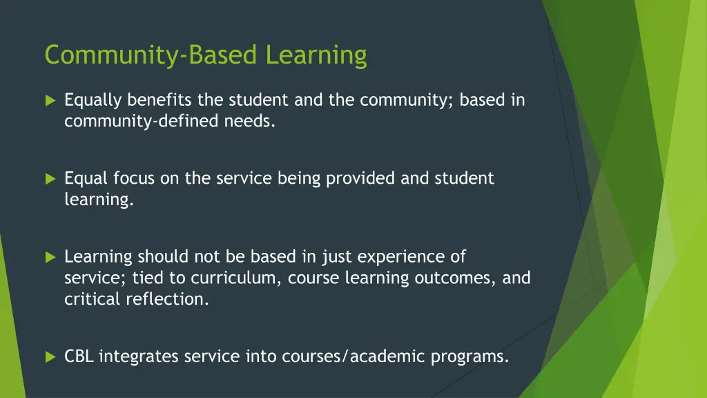 community based learning