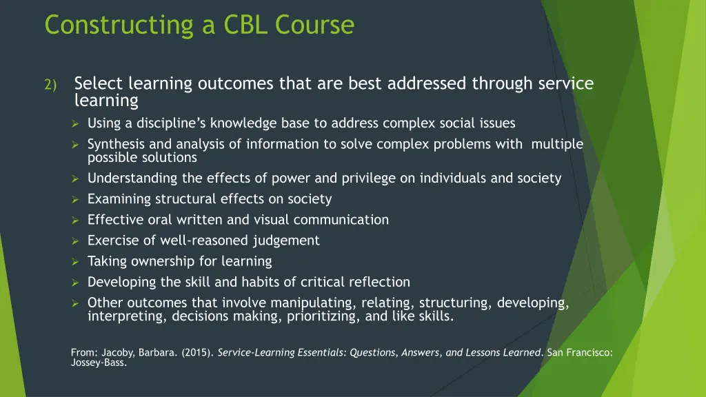 constructing a cbl course 1