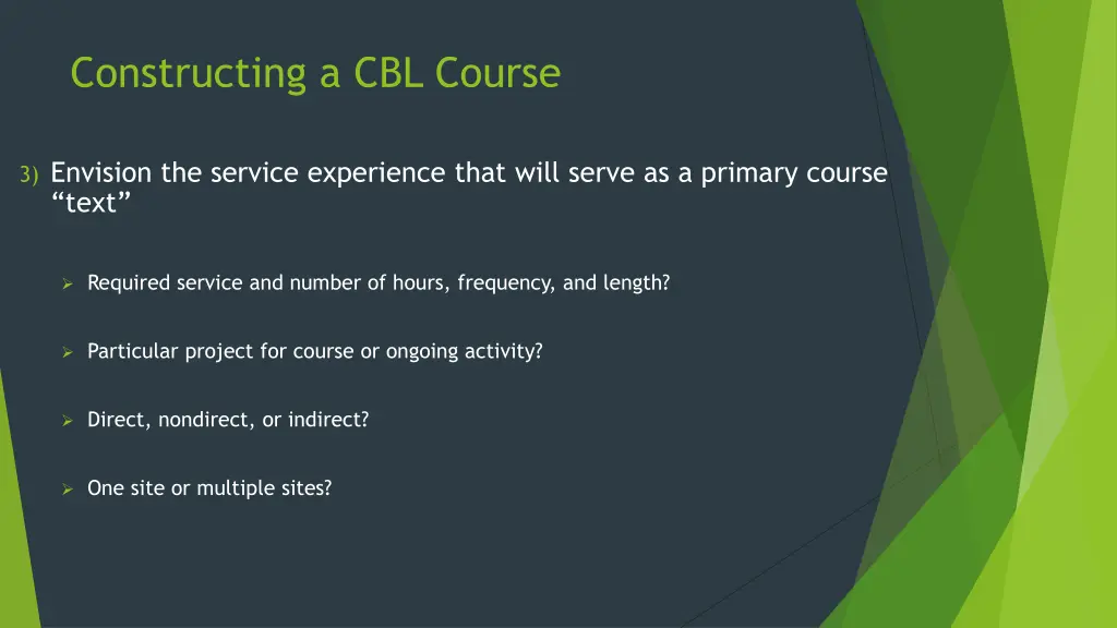 constructing a cbl course 2