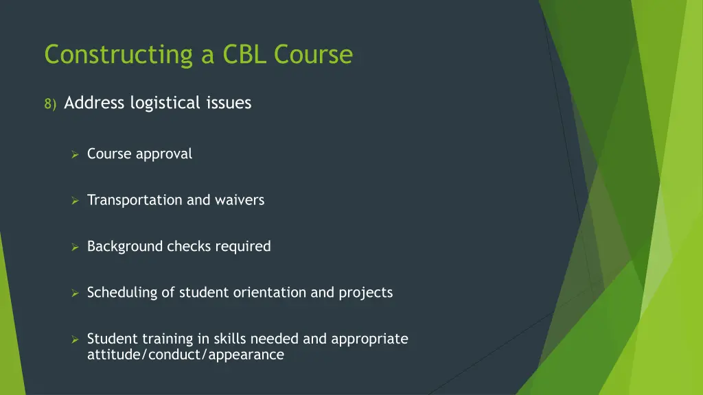 constructing a cbl course 7