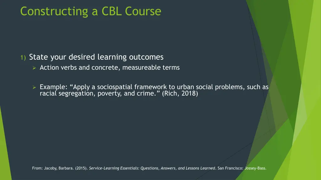 constructing a cbl course