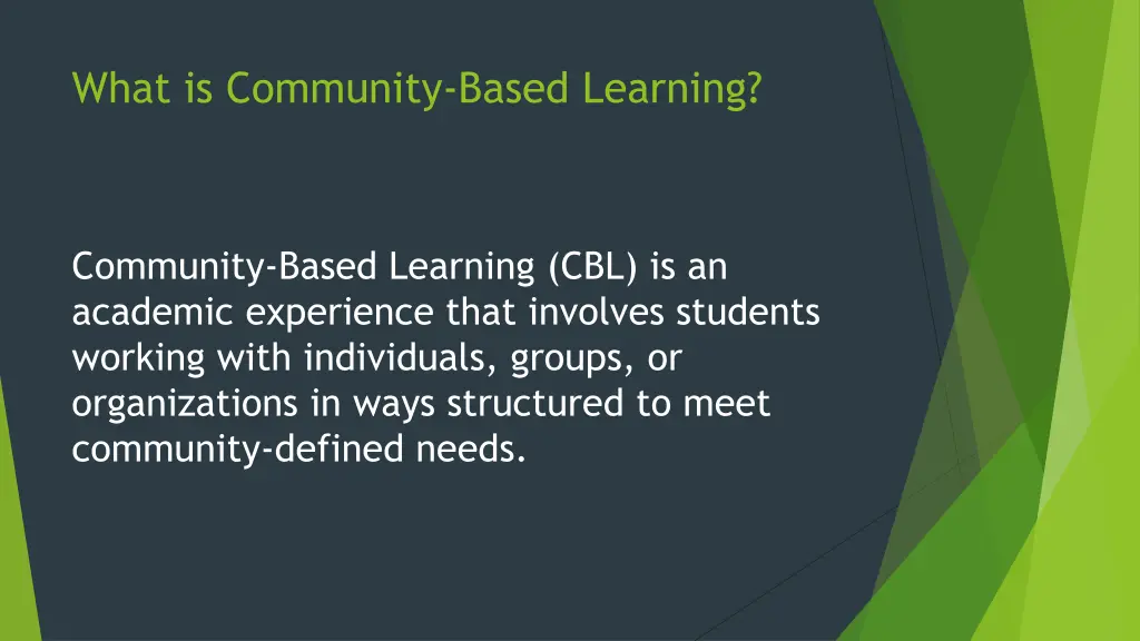 what is community based learning