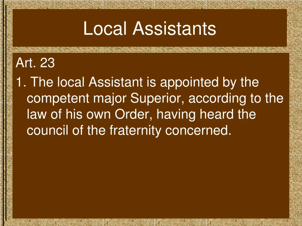 local assistants