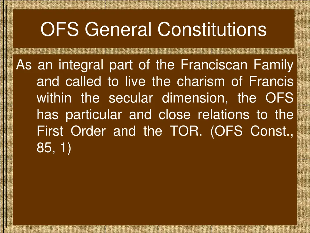 ofs general constitutions