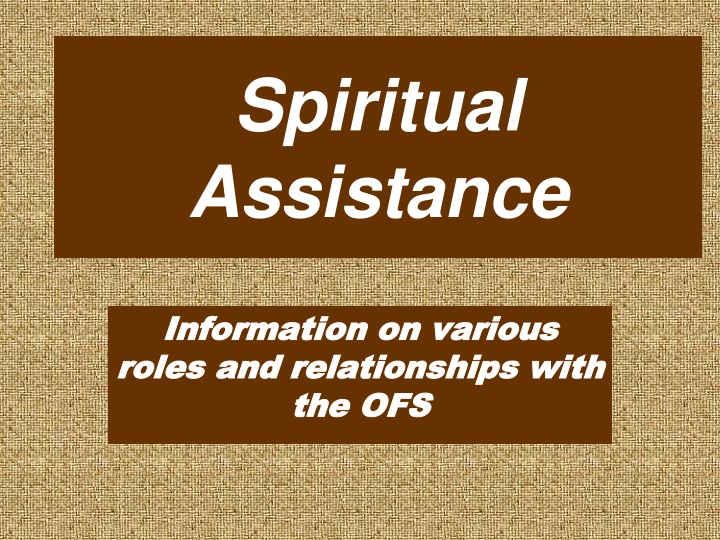 spiritual assistance