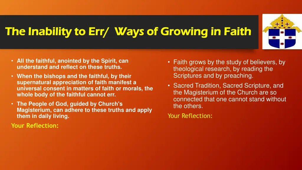 the inability to err ways of growing in faith 1