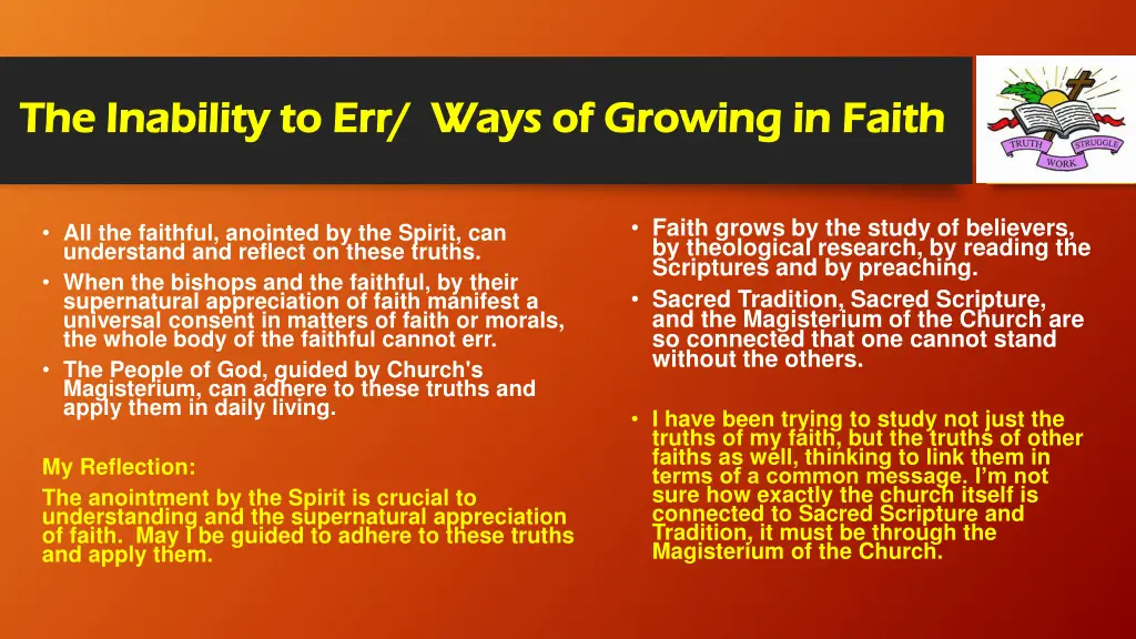 the inability to err ways of growing in faith