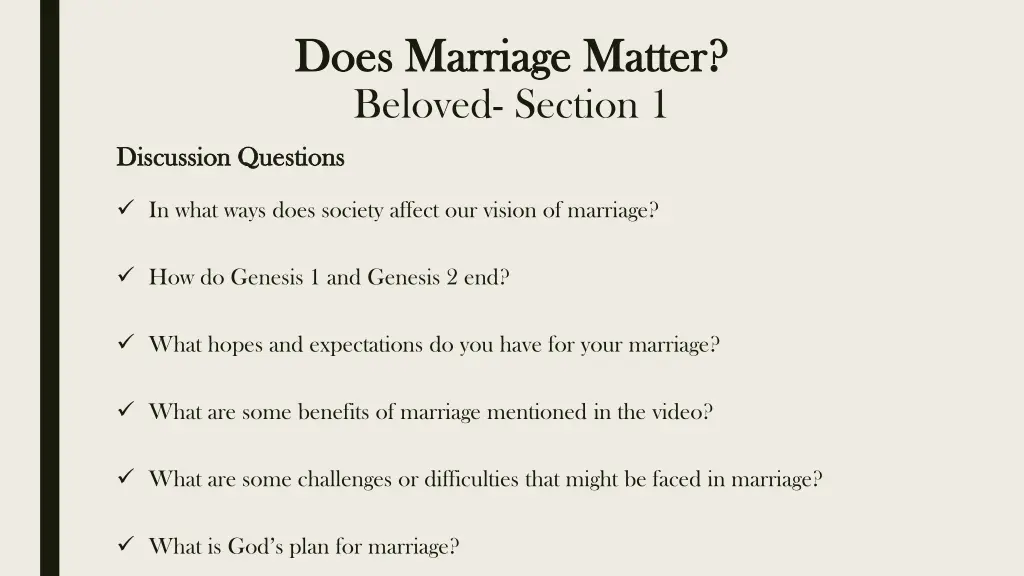 does marriage matter does marriage matter beloved