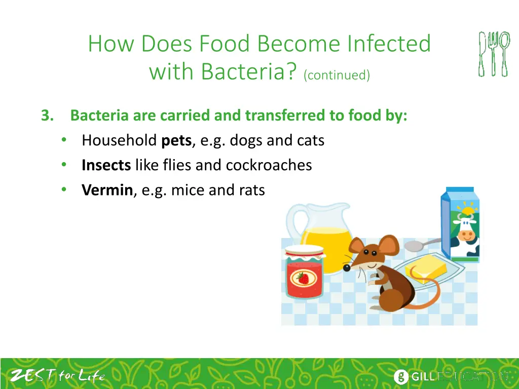 how does food become infected with bacteria 1