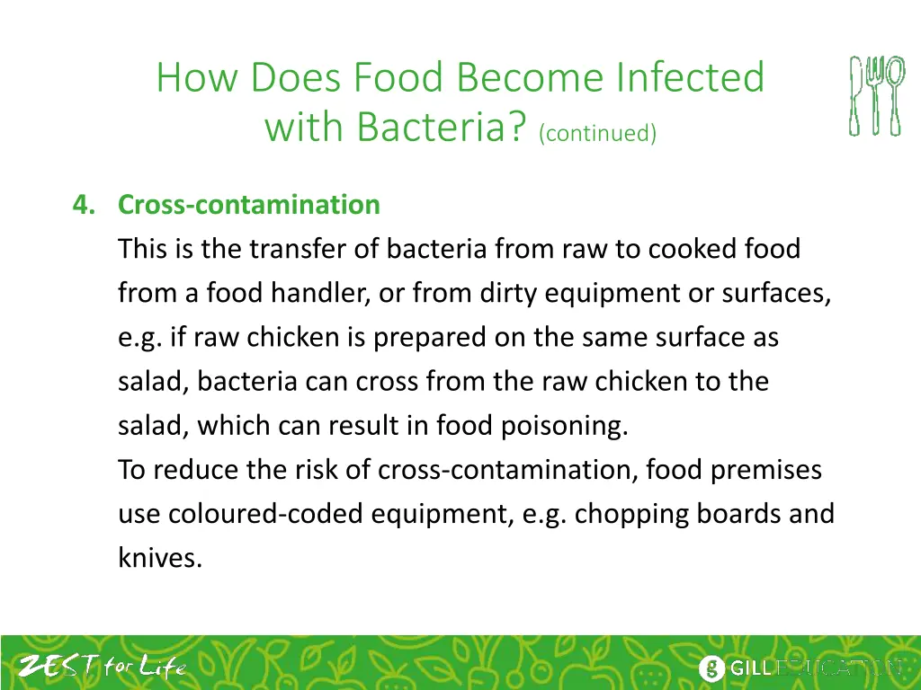 how does food become infected with bacteria 2