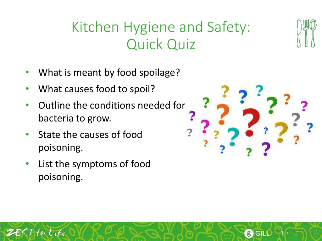 kitchen hygiene and safety quick quiz