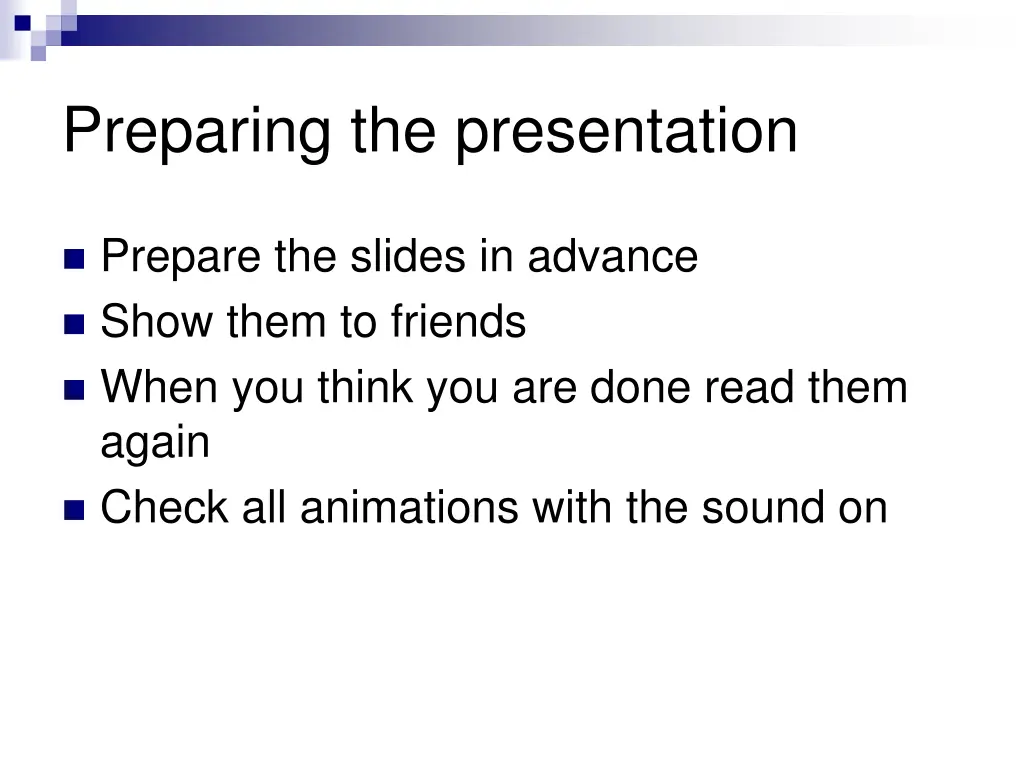 preparing the presentation 1