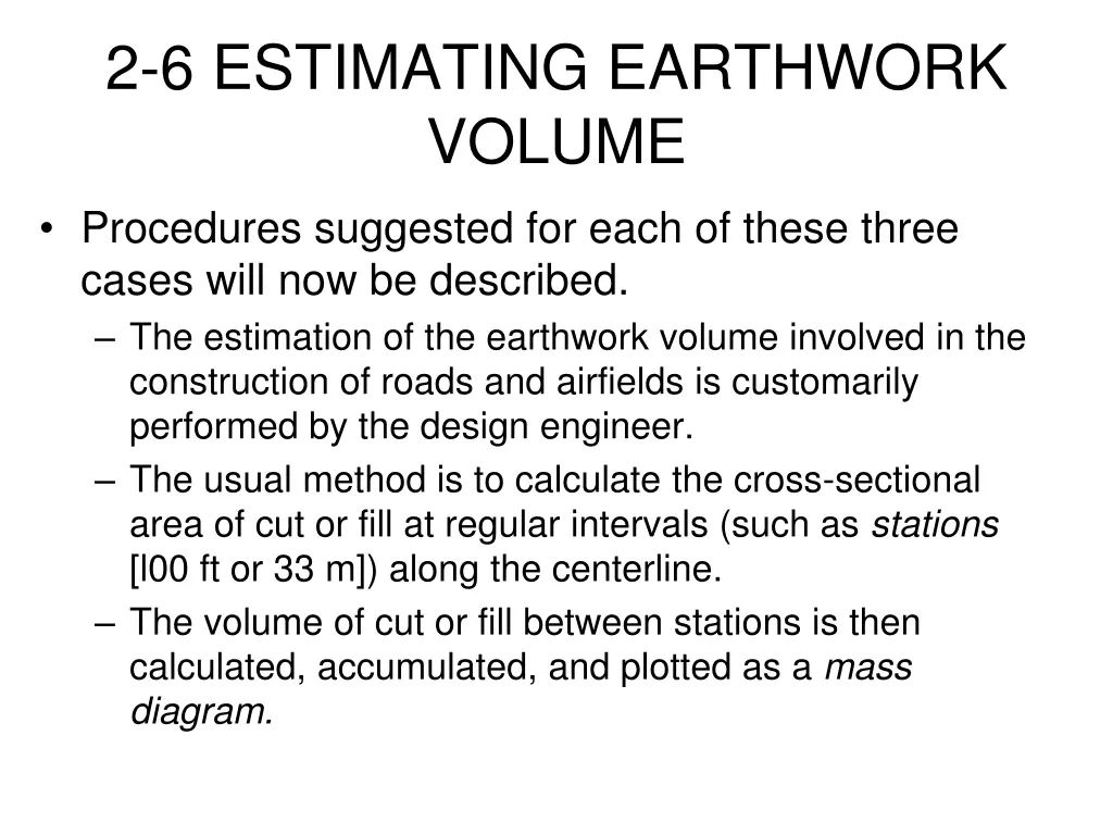 2 6 estimating earthwork volume