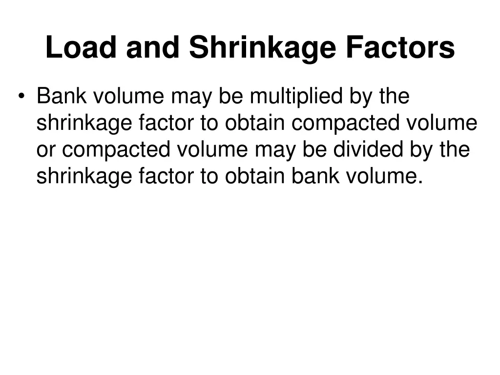 load and shrinkage factors 3