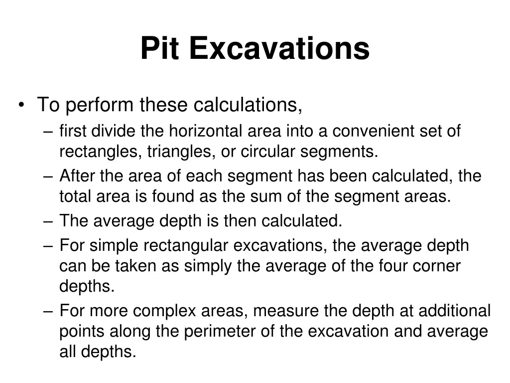 pit excavations 1