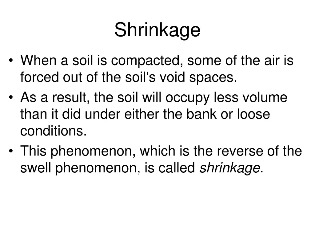 shrinkage