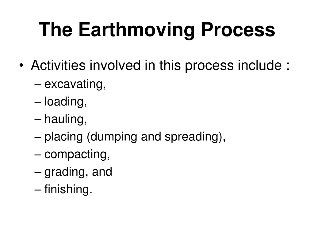 the earthmoving process 1