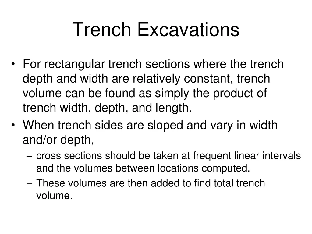 trench excavations 1