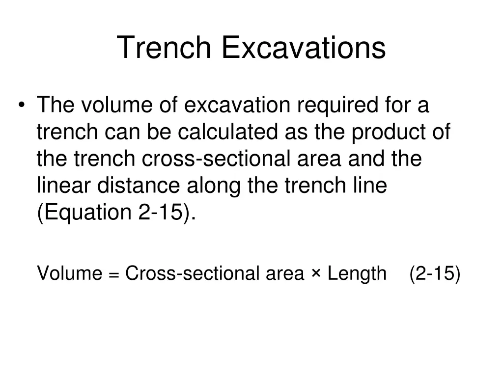 trench excavations