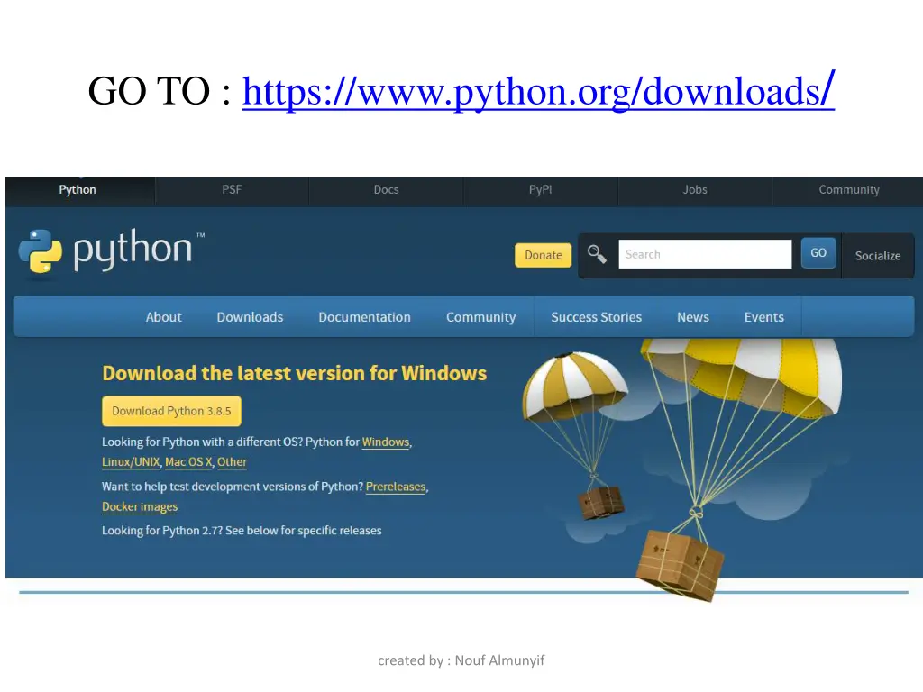 go to https www python org downloads