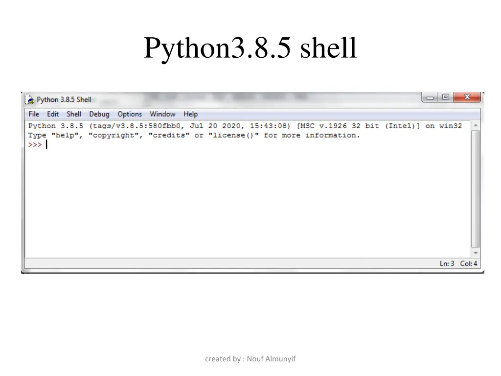 python3 8 5 shell