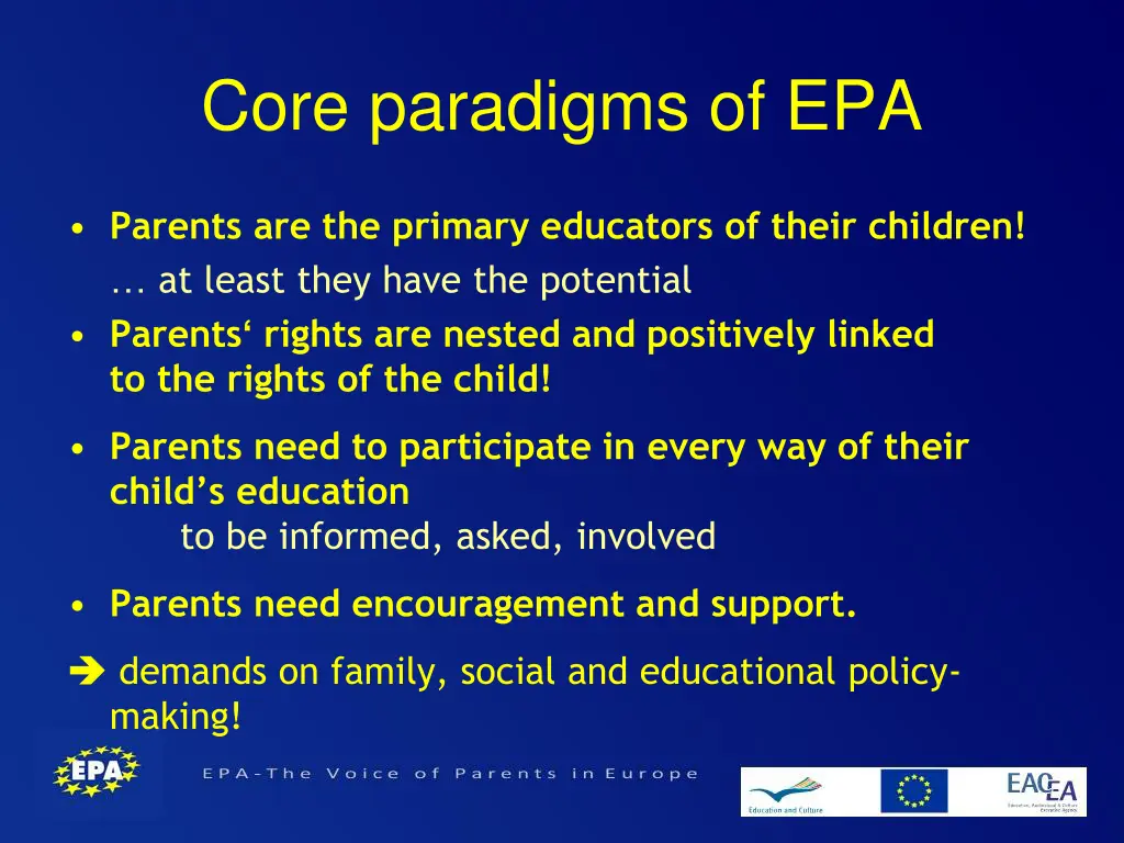 core paradigms of epa