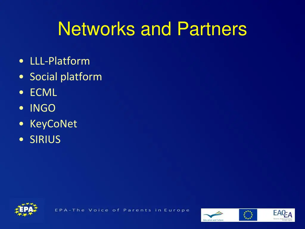 networks and partners