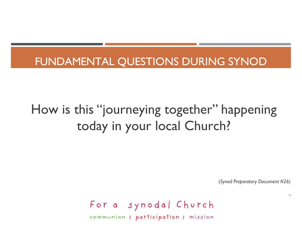 fundamental questions during synod