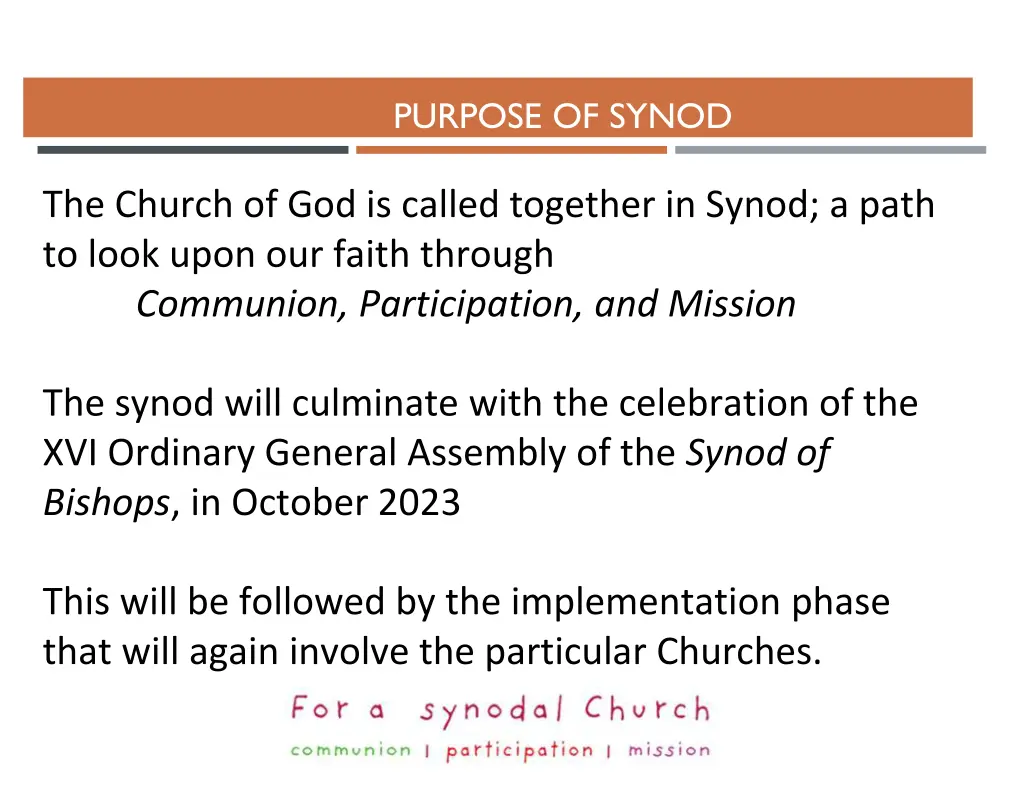 purpose of synod