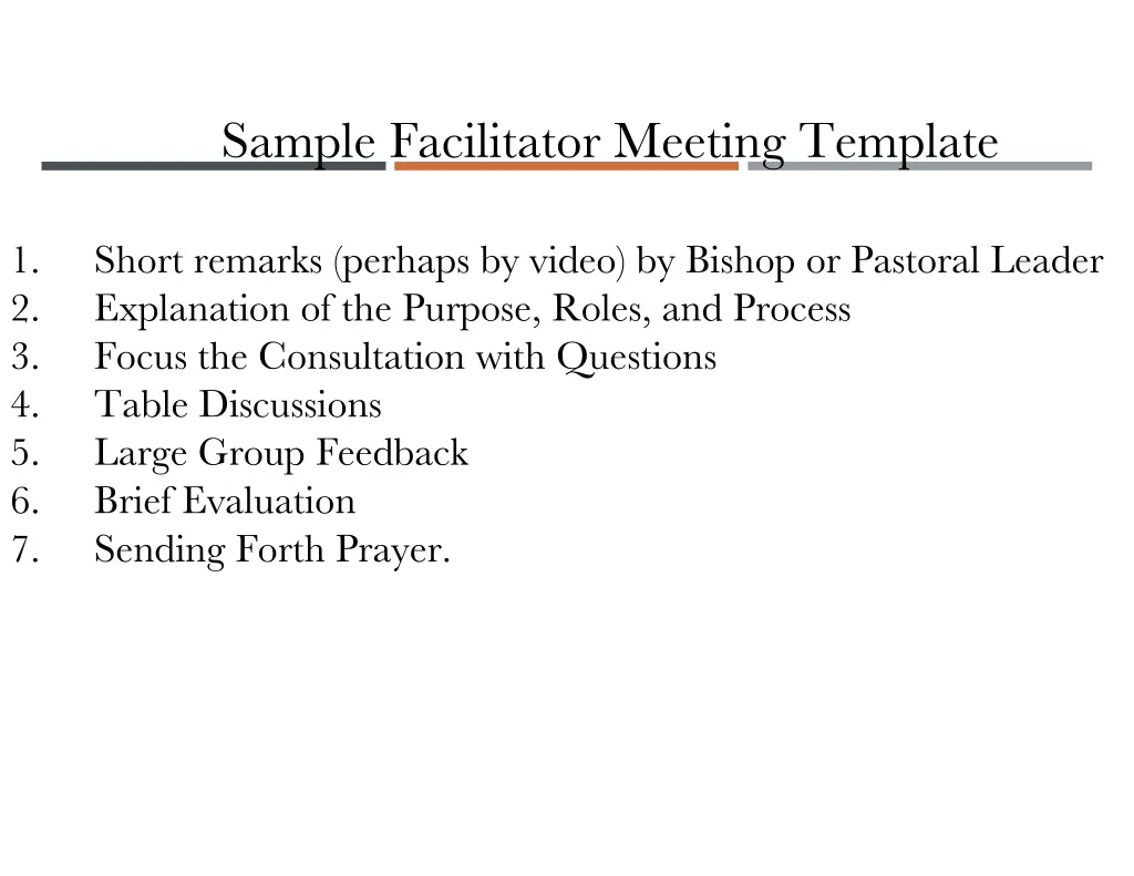 sample facilitator meeting template