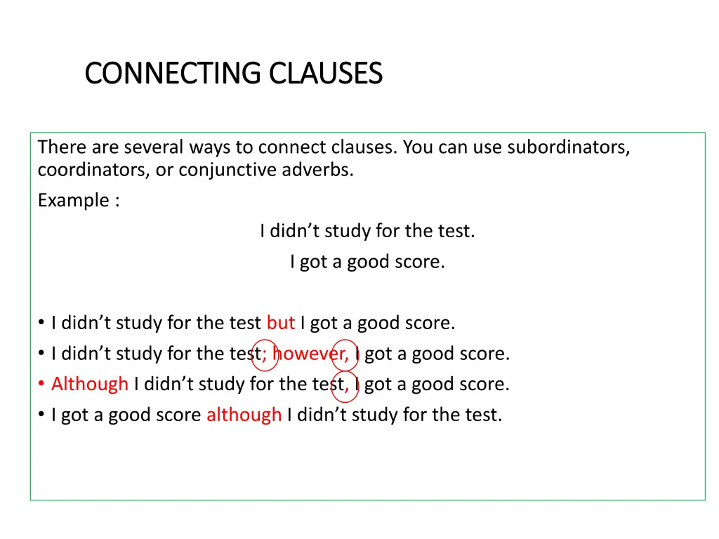 connecting clauses connecting clauses 2