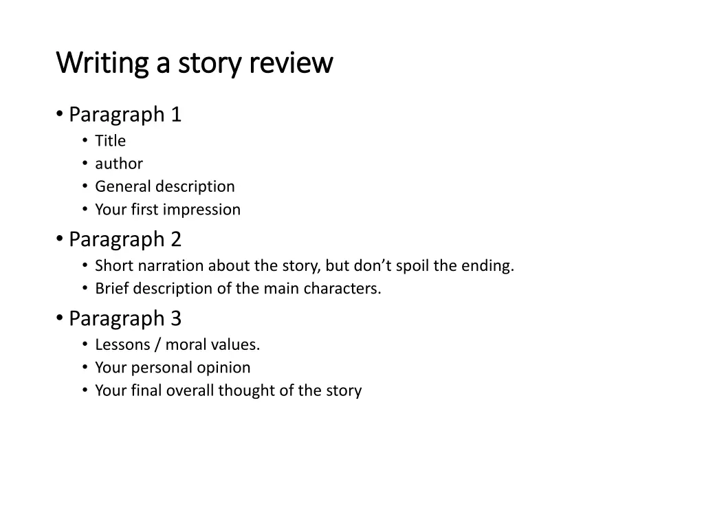 writing a story review writing a story review 1