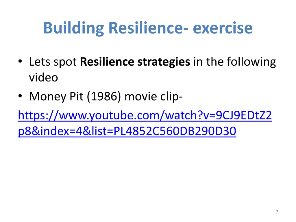 building resilience exercise