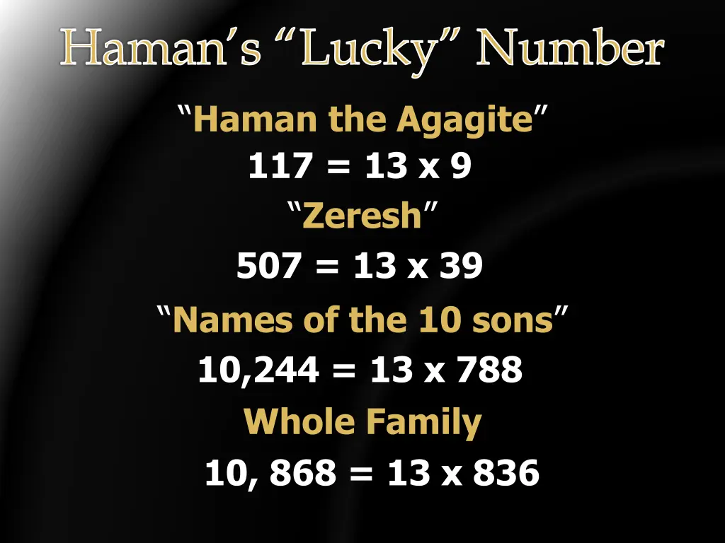 haman s lucky number