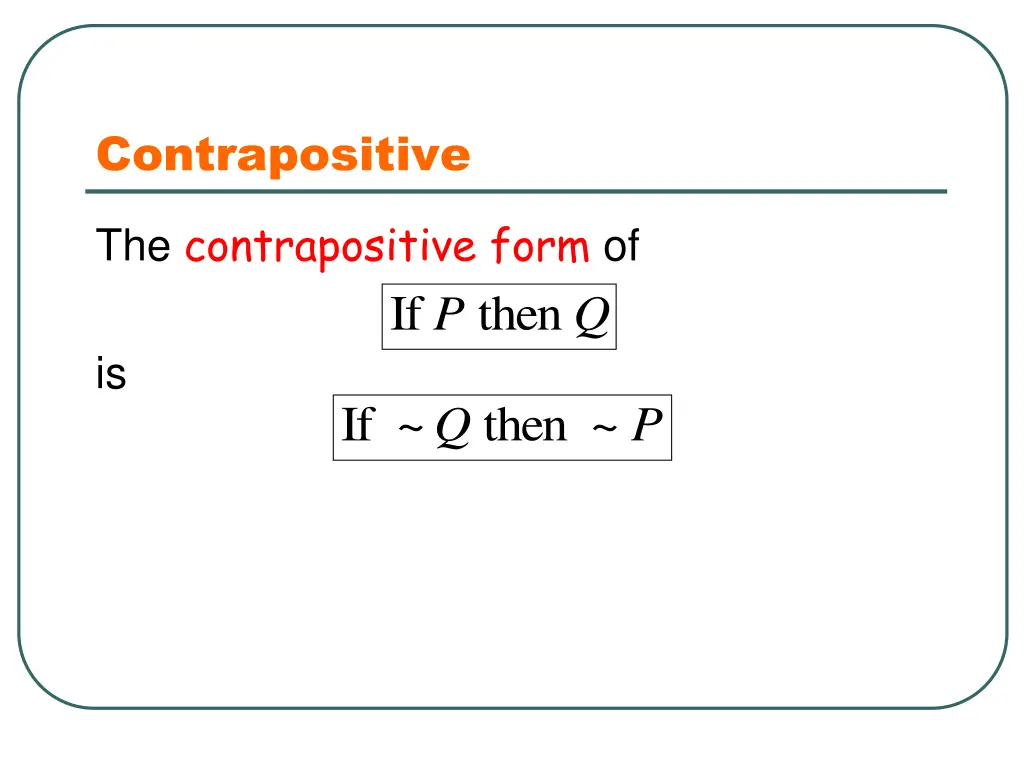 contrapositive