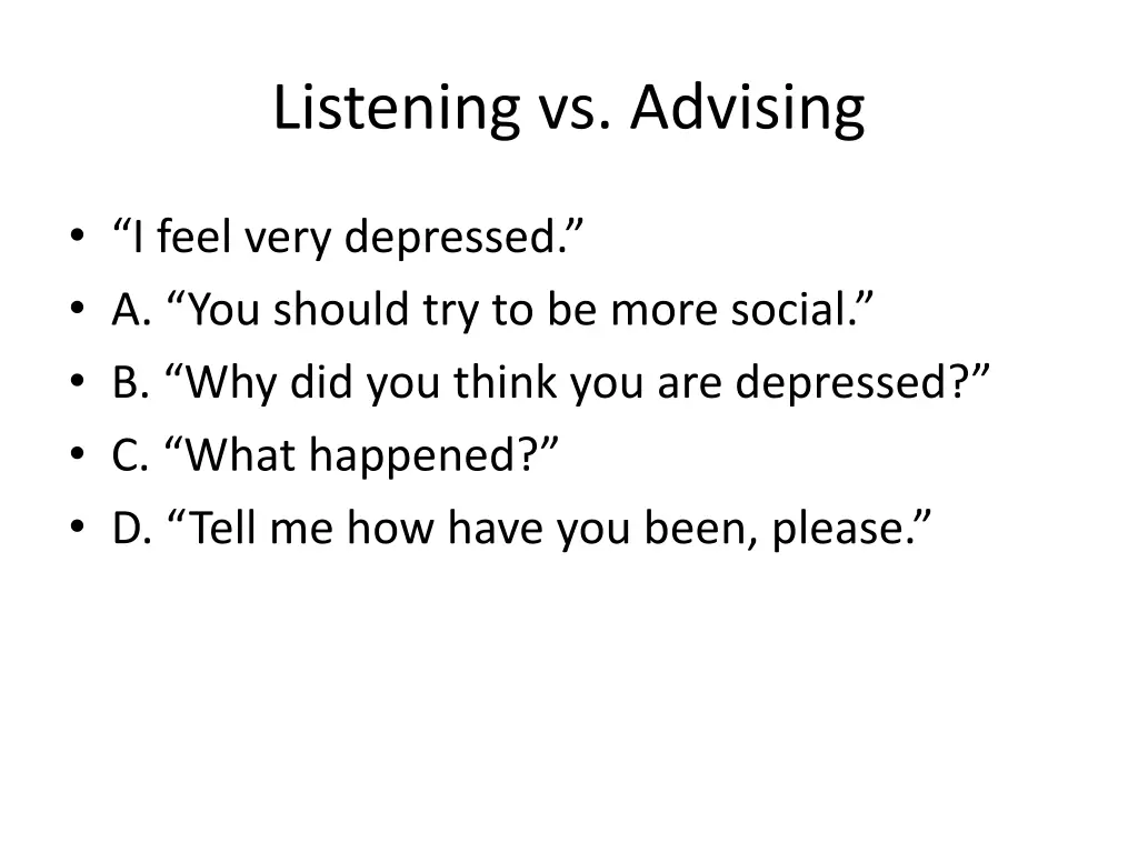 listening vs advising 1