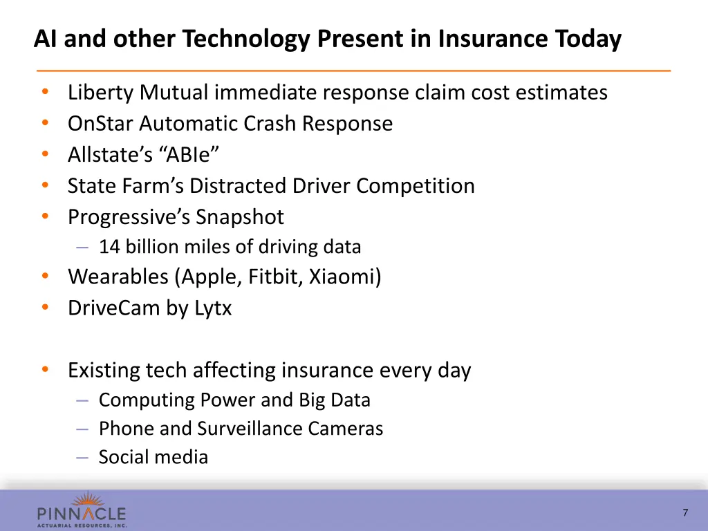 ai and other technology present in insurance today