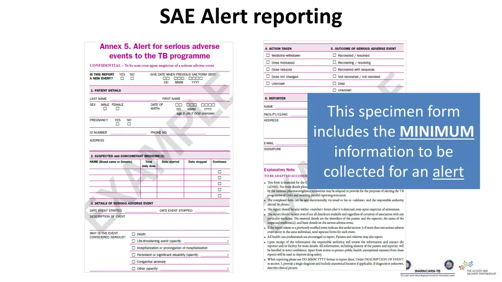 sae alert reporting