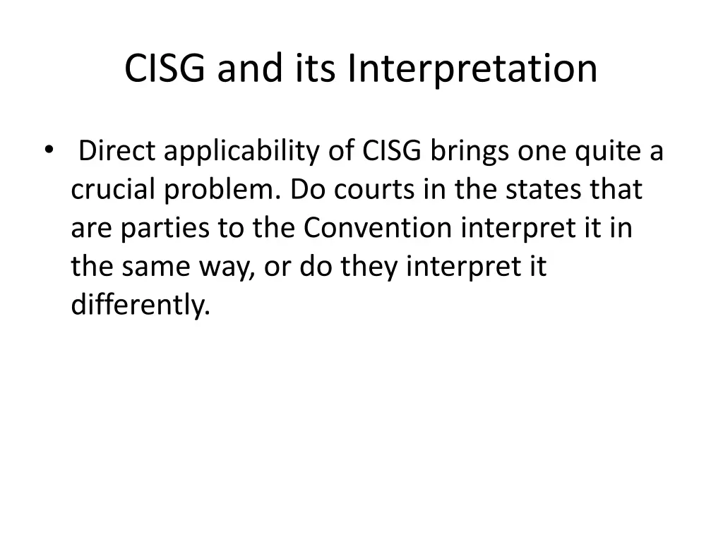 cisg and its interpretation